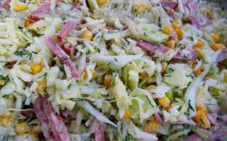 Салаты с капустой и копченой колбасой: 9 отличных рецептов