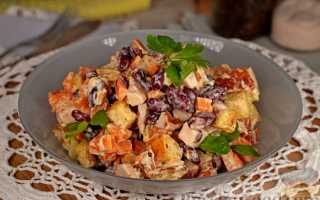 Салаты с копченой курицей и фасолью: 10 лучших рецептов