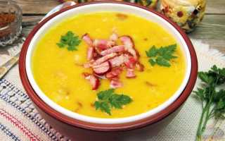 Крем суп с копченостями