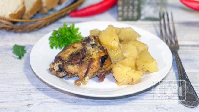 Копченая курица с картошкой Копченая курица с картошкой