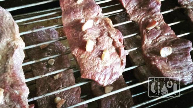 Копчение говядины на решетке 
